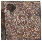 Mosaïque antique circulaire représentant des figures mythologiques et des animaux (une des trois mosaïques d'Al-Rastan) © direction générale des Antiquités et des musées de Syrie