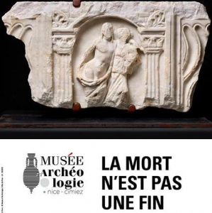 Affiche de l'exposition "La mort n'est pas une fin" (Musée d'Archéologie de Nice-Cimiez)