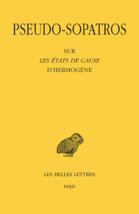 Couverture de Pseudo-Sopatros, Sur Les États de cause d'Hermogène