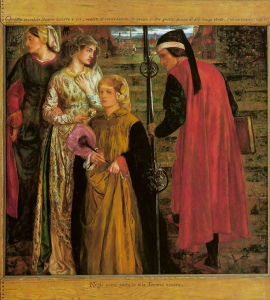 The Salutation of Beatrice (détail), Dante Gabriel Rossetti, 1859-1863