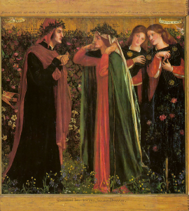 The Salutation of Beatrice (détail), Dante Gabriel Rossetti, 1859-1863