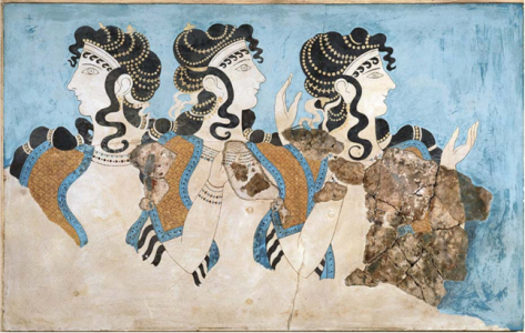 Les dames en bleu, palais minoen de Cnossos