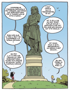 Fig. 16-17. – L’iconographie de Vercingétorix au XIXe s. (Les Gaulois : Sacrés ancêtres !, p. 16-17)  Savoia, Erre, Trondheim © Dupuis, 2024.