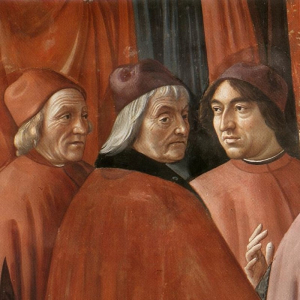 Domenico Ghirlandaio, Annuncio dell'angelo a Zaccaria, fresque, 1486, Santa Maria Novella, Florence (détail)