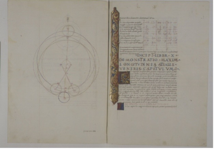 Une page du livre X des Commentaires sur l'Almageste de Ptoléméne, par Georges de Trébizonde.