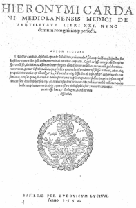 De subtilitate, Bâle, 1554 [1550]