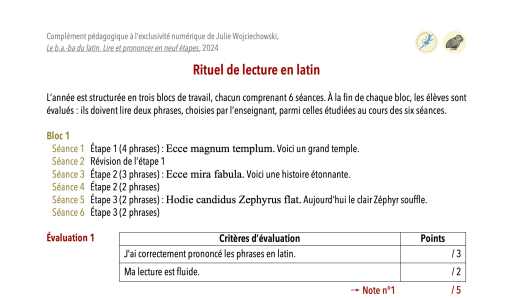 Rituel de lecture en latin (extrait)