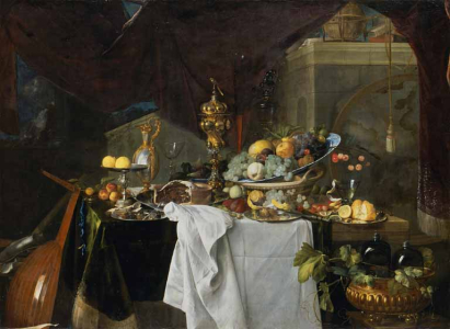 Jan Davids de Heem, Fruits et riche vaisselle sur une table, 1640, Musée du Louvre, Paris, France