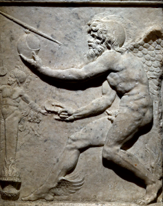 Copie italienne du XVIIe ou XVIIIe siècle, sur le modèle du Kairos de Lysippe du IVe siècle avant notre ère. Musée de l’Ermitage, Saint-Pétersbourg