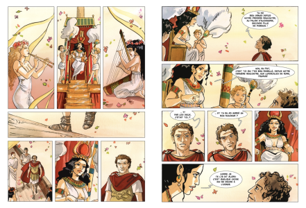 Moi, Cléopâtre, dernière reine d’Égypte d’Isabelle Dethan, p. 110-111 © Dargaud, 2025.